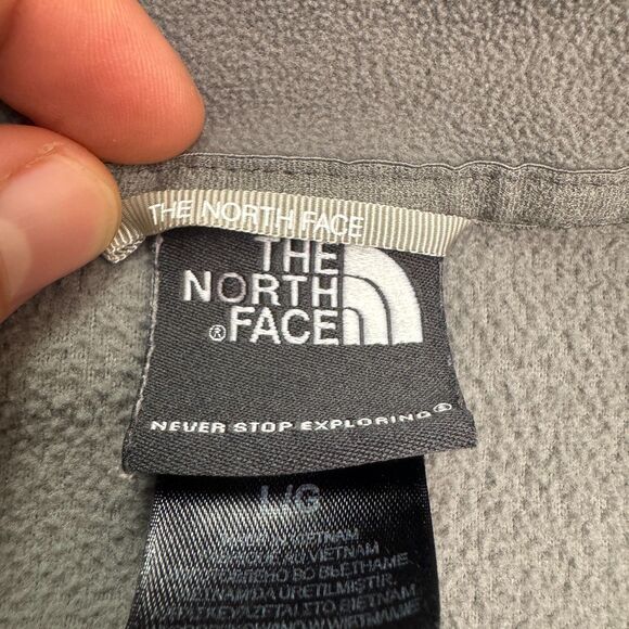 The North Face TKA 100 Glacier 1/4 Zip Fleece Jacket Men Large Gray Outdoor Hike - Picture 6 of 15